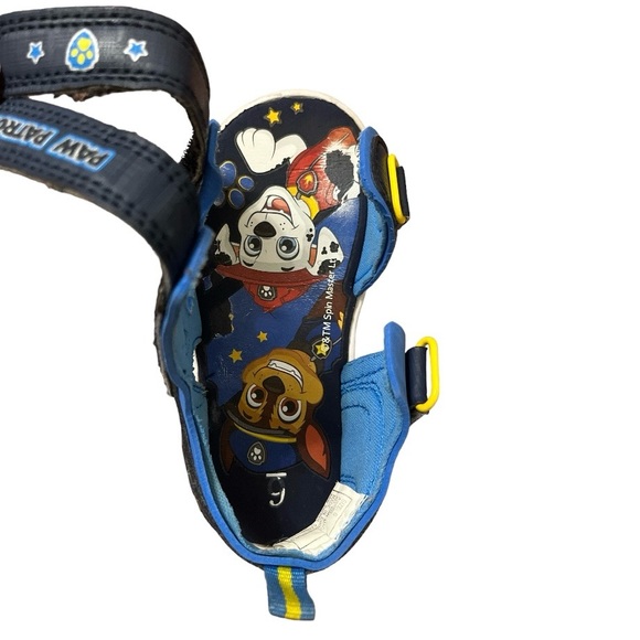 Nickelodeon Paw Patron Sandals Black Blue Size 6 Velcro Summer light-up - Picture 7 of 13